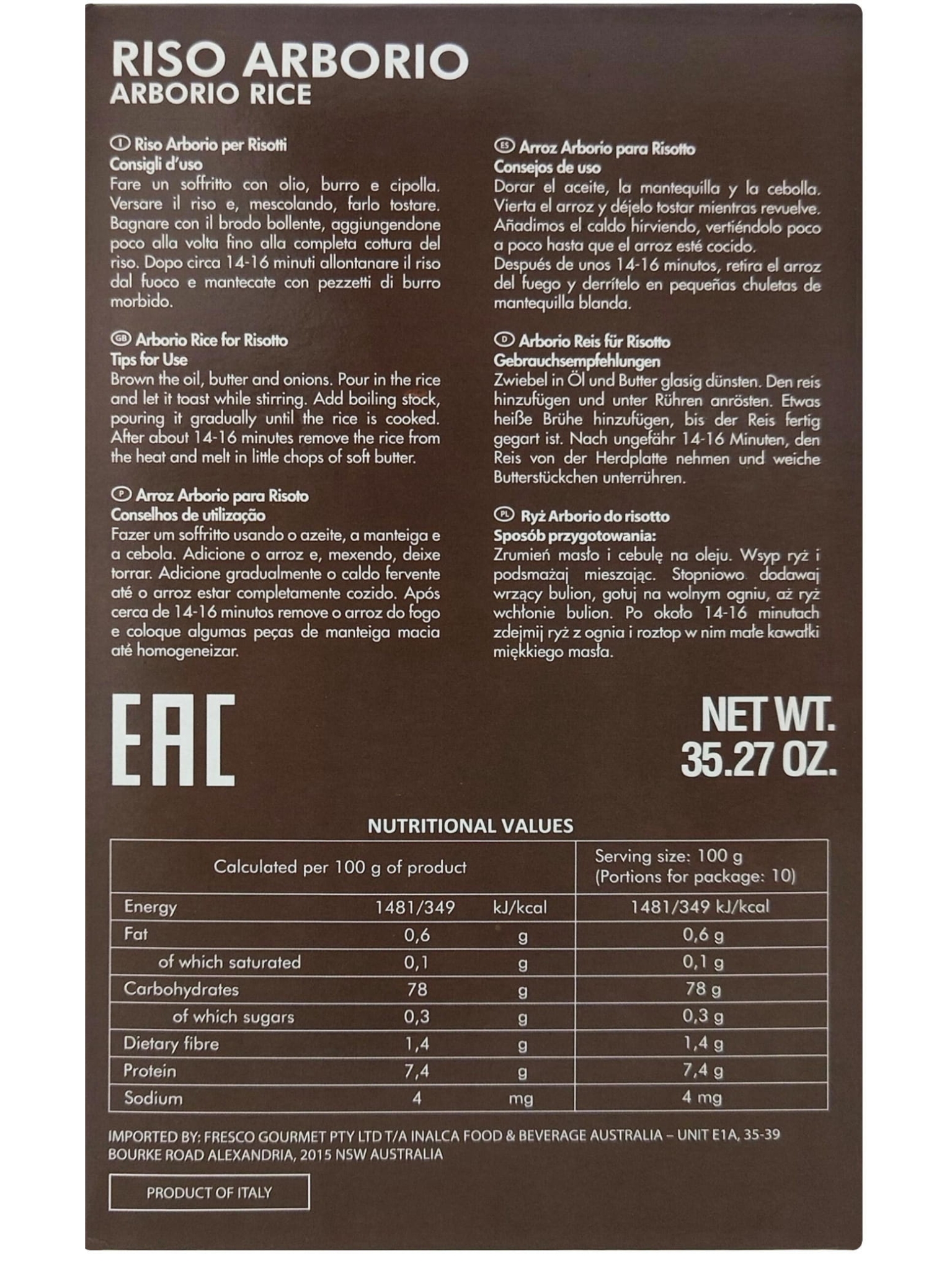 RIZ ARBORIO 1KG